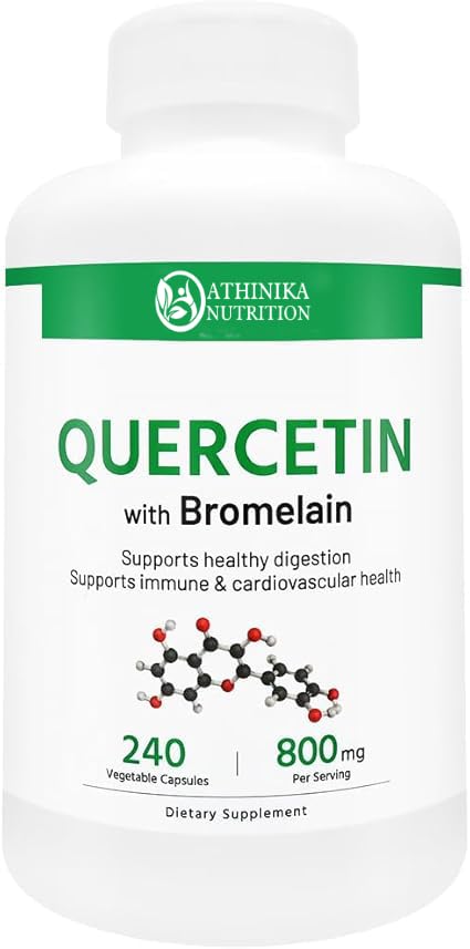 Quercetin with Bromelain Supplement – Supports Immune Health, Cardiovascular Health & Healthy Digestion – 240 Vegetable Capsules for Antioxidant & Anti-Inflammatory Benefits-picture-17