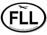 MAGNET 3x5 inch Oval FLL Airport Code Sticker -fort lauderdale hollywood fly pilot hub Magnetic vinyl bumper sticker sticks to any metal fridge, car, signs