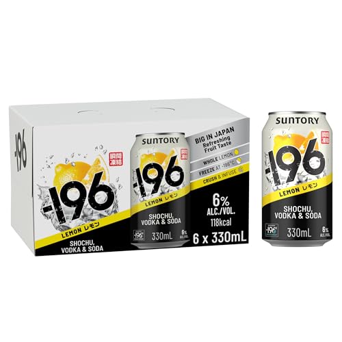 -196 Suntory: Lemon Shochu & Vodka Ready To Drink Cans. 6x330ml 6% ABV