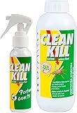 biokill insetticida ecologico clean kill extra micro-fast ricarica no gas a base acquosa flacone da 1 litro + flacone spray vuoto in formato viaggio da 98ml