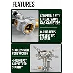 CAMPINGMOON Canister Stove Pressure Regulator Piezo Igniter Silver XD-2F - Image 5