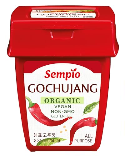 Sempio Gochujang Orgánico (250g) - Pasta de Chile Coreana Orgánica, Dulce, Sabrosa y Picante. Salsa Premium de Pimiento Rojo para Tteokbokki, Comida Coreana. Vegana, No Transgénica