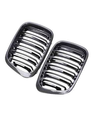 Rejilla coche E46 de 2 puertas con acabado doble listón negro brillante para parachoques 3