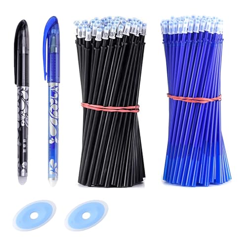 55PCS Recambios Bolígrafo Borrable 0.5mm, Repuesto Borrables, Incluye 3 Bolígrafos y 2 Borradores, Tinta Termosensible, Ideal para Oficina y Estudiantes, Compatible con Pilot Frixion (44pcs)