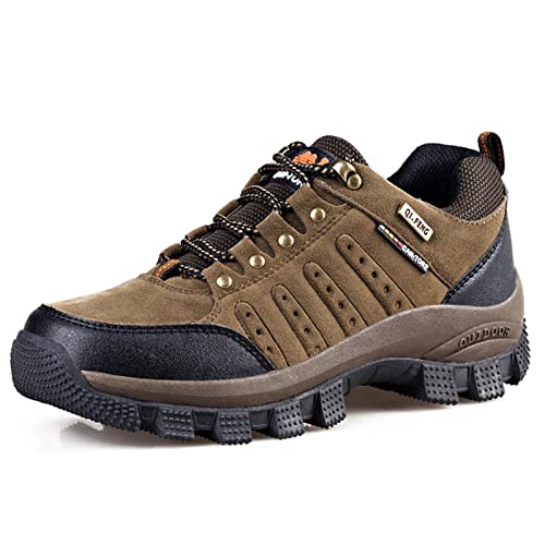 Mens Low Rise Trekking Hiking Shoes, Lightweight Outdoor Travelling Camping Climbing Shoes, Lace-Up Sports Trainers