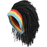 [AiO JAPAN] ドレッド帽子 ラスタウィッグ ドレッド風ニット帽 (ブラック)