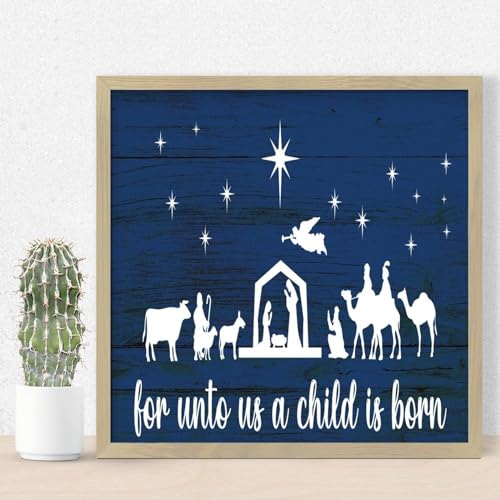 Décoration chrétienne Oh Holy Night en bois pour célébrer Noël en famille