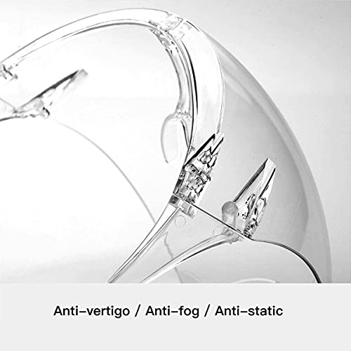 Salipt 2 Pack Upgraded Anti-Fog Plastic Full Face Covering,Transparent Face Guard With Anti-Slip Nose Pad,Breathable Dust-Proof Nose Face Mouth Shield Protective For Unisex Adults Outdoor Activities thumb #2