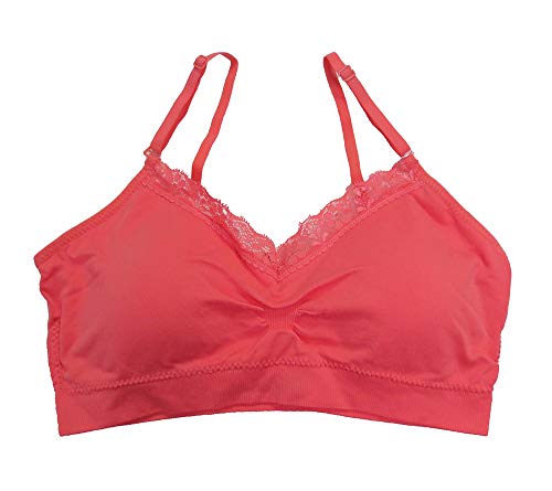 Coobie Seamless V-Neck with Lace Bra, Coral