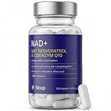 NOOP NAD Plus Kapseln Hochdosiert 900mg Premium NAD+ Komplex mit Trans-Resveratrol & Coenzym Q10 - Anti Aging Supplement mit 60 Vegane Kapseln und Laborgetestet, Made in Schweden