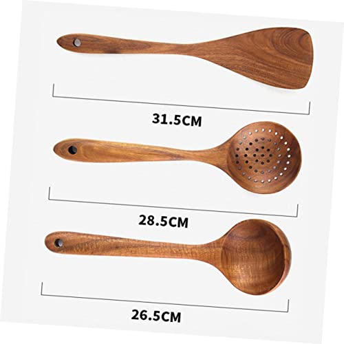 Anneome 25C553B6NP00T Big Wooden Spoon Soup Ladle Dinner Spoon Ladle For Soup Rice Spoon Sauce Ladles Ladle Spoon Cooking Spoon Wooden Spoon Ladle Cooking Ladle Water Ladle Bamboo Household Frying Spoon thumb #6