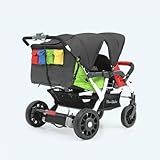 Familidoo Quad Electric Stroller Wagon for Kids – Motorized 4-Seater Baby Stroller with 5-Point Safety Harness & All Reclining Seats – Foldable, Safe & Secure for Infants & Toddlers (Rainbow)