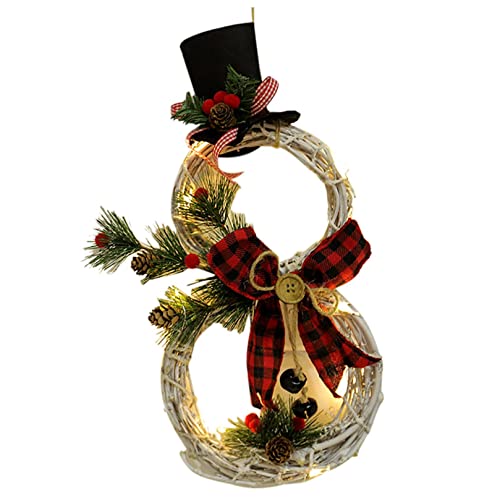 Christmas Wreath, Decoration for Door Wall House, New Christmas Items Home Decoration LED Lights Christmas Wreath Rattan Circle, Fashion Unique Design for Festival