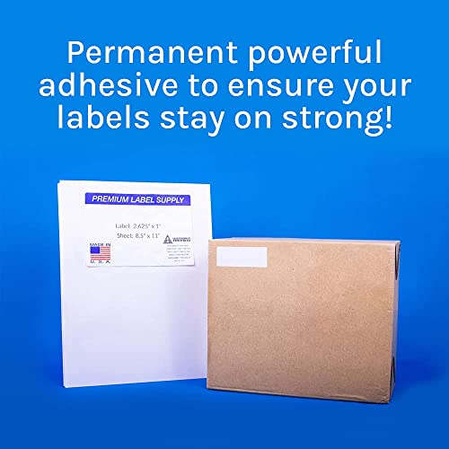 Premium Label Supply White Address Sticker Labels – 2.625” X 1" – Laser/Inkjet Compatible – (30 Labels/Sheet), 25 Sheets - 750 Total Adhesive Fba Labels #TOP3