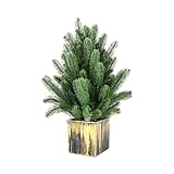 KOOSTONE 16.3in Faux Plants, Artificial Christmas Tree Potted, Realistic Fake Plant Cedar Topiary in Decorative Bushes for Indoor Outdoor Use