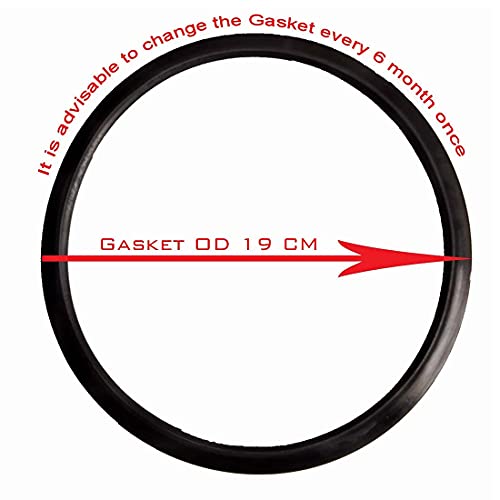 Image of Pioneers Rubber, Nitrile, Seal, Ring, Belt Gasket Compatible For Prestige Aluminium Popular Plus 3 L Outer Lid Pressure Cooker (Black) - Pack of 2