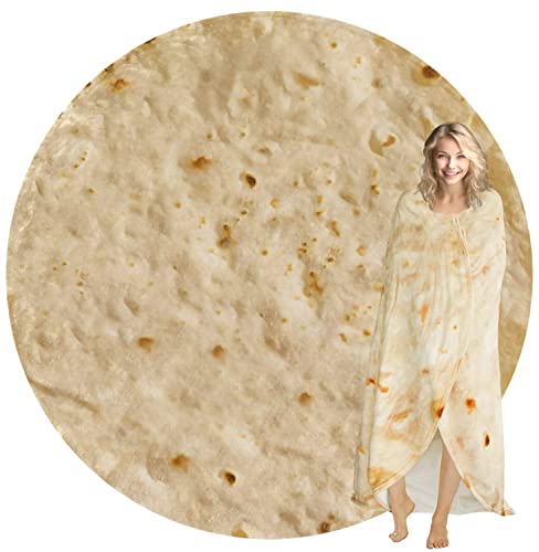 Healthycewpstr Giant Double Sided Tortilla Blanket Funny Round Food Blankets Soft Novelty For Kids Family And Friends Adults 71 Inch #TOP3