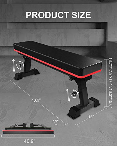 YouTen Weight Bench for Weight Lift Height Adjustable Exercise Bench for Home Use Black