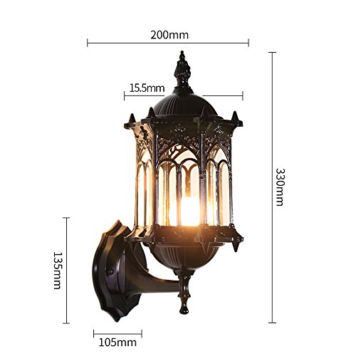 Applique murale extérieure noire NOVILYN en aluminium et verre E27 rustique