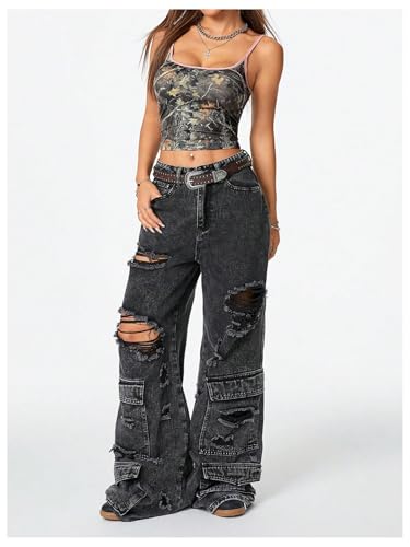 Women's Y2k Vintage Camo Print Camisole Spaghetti Strap Scoop Neck Cropped Cami Tank4