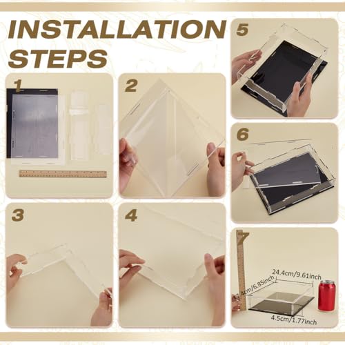 FINGERINSPIRE Acrylic Book Display Case 10.2x7.5x2.1inch Assemble Clear Acrylic Box with Black Bottom Transparent Display Cover Case for Book Display Book Protector Box for Organization by FINGERINSPIRE - Image 3
