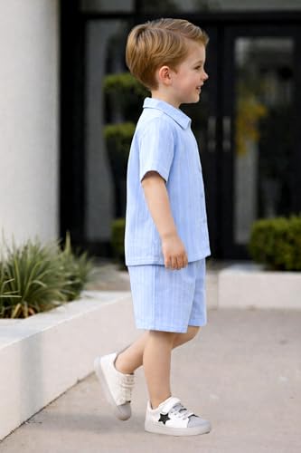 Image of Fashion Dream Boys Cotton Blend Solid Co-ord Set|Boys Co-ord Set|Boy's Clothing Set|Boy's 2 Piece Set|Clothing Set|Boys Shirt and Short Set|Co-ords