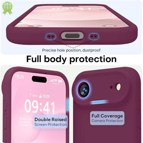 Image of LOVE 3000 Designed for iPhone Air Case, Premium Silicone [Compatible with Magsafe][Soft Anti-Scratch Microfiber Lining] Shockproof Protective Phone Case for Men Women 6.5 inch, WineRed