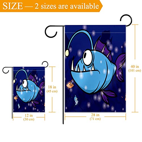 Drapeau de jardin poisson bleu toutes saisons déco extérieure lavable - 3
