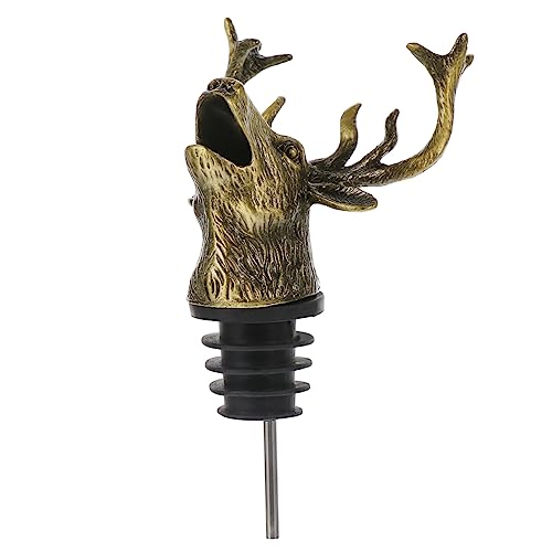 1pc Christmas Wine Pourer Creative Pourer Creative Wine Pourer Exquisite Pour Spout Elk Head Wine Pourer Chic Bottle Plug Retro Wine Bottle Stopper Rustless Bottle Stopper