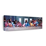 ElephantStock African American Last Supper Wall Art - 1 Piece Art Prints - Religious Wall Decor, Blessed Wall Decor - Last Supper Wall Art - 24' X 8'