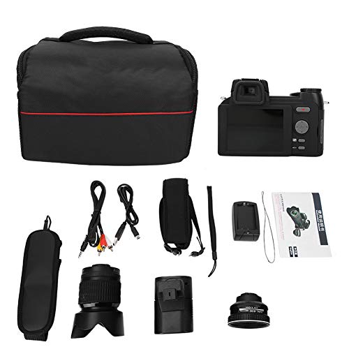 RANNYY Digitalkamera, 33MP Digitalkamera DSLR 0,5X Weitwinkelobjektiv + 24X Teleobjektiv + LED-Licht – Bild 6