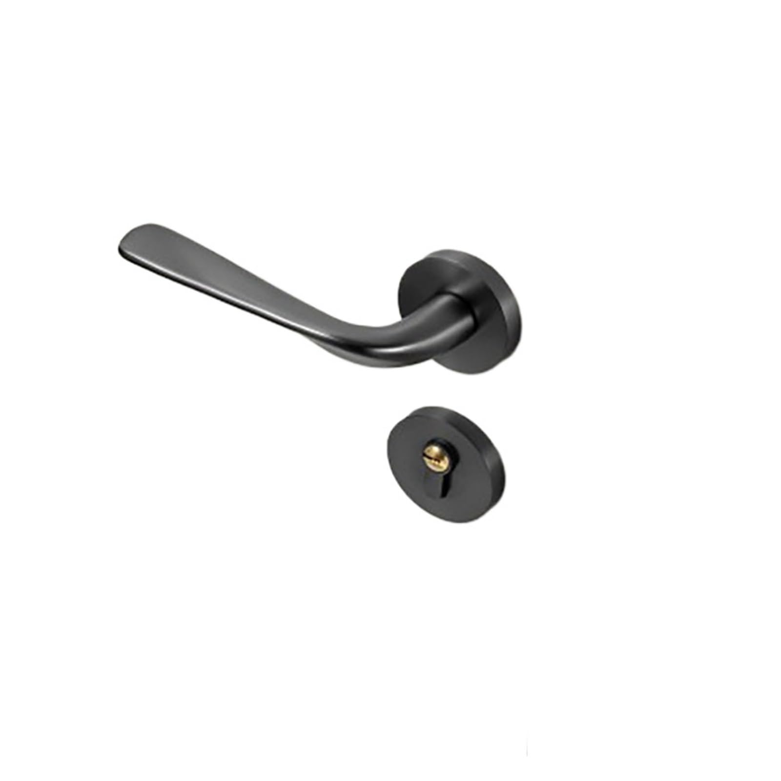 Style Bedroom Door Lock Indoor Modern Room Simple Split Silent Set Home(Black Nickel)