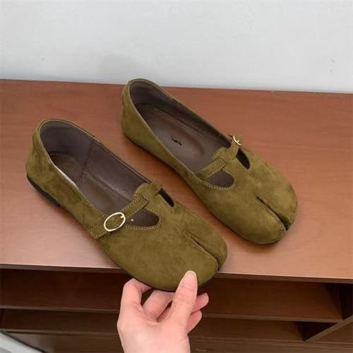 Women's Cute Tabi Shoes Kawaii Mary Jane Flats T-Strap Split Toe Vintage Slip-Ons Round Toe Minimalist Solid Color Shoes2