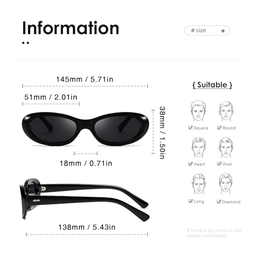 kimorn Retro Oval Sunglasses for Women and Men Fashion Small Oval Sun Glasses 90s Vintage Shades K17022