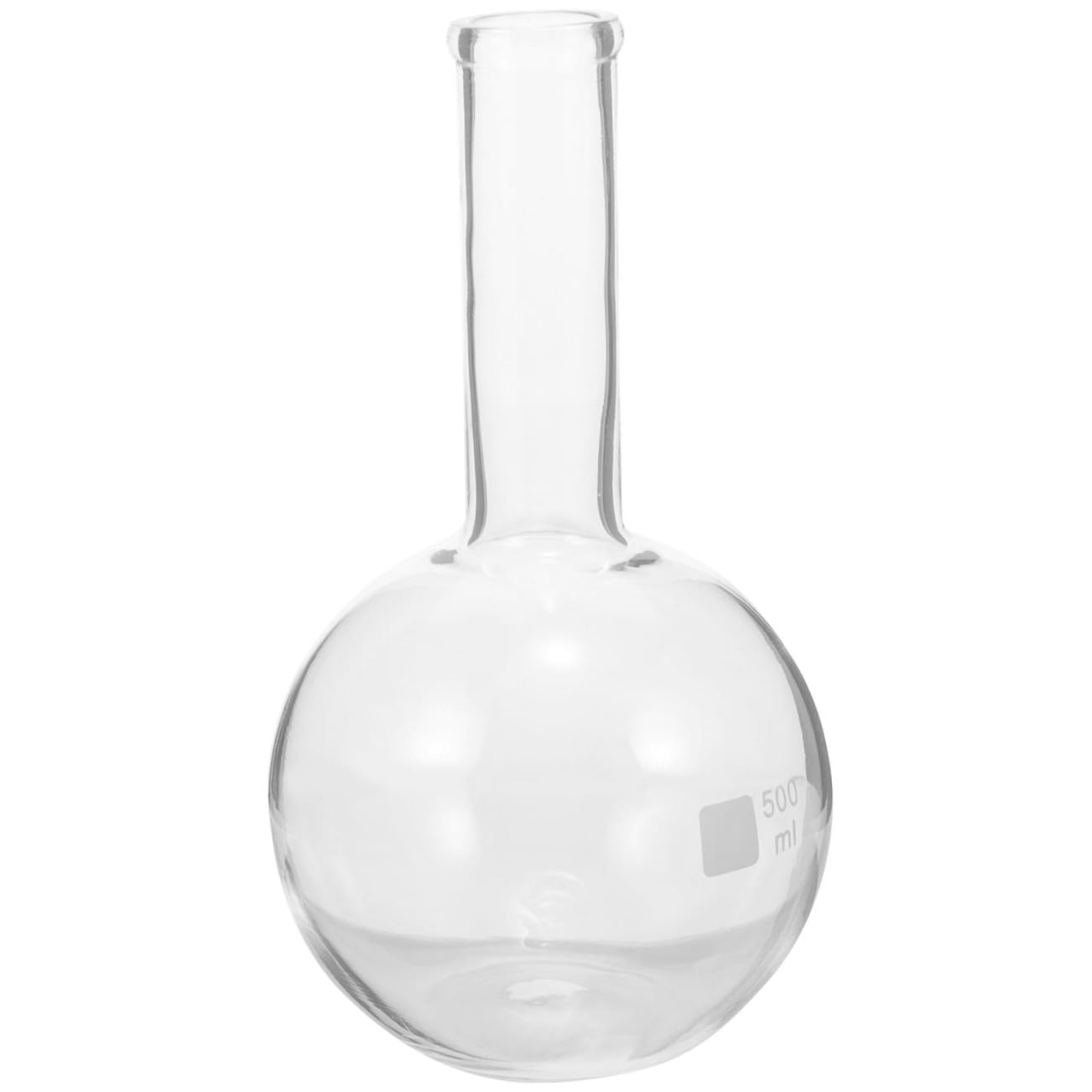 500ml Glass Chemistry Flask with Long Neck Flat Bottom Laboratory Distillation Flask for Scientific Experiments for Lab Use