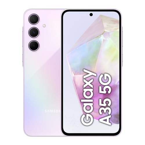 Samsung Galaxy A35 5G Smartphone, Android-Handy ohne Vertrag, 128 GB / 6 GB di RAM, 2 Tage Ackulaufzeit, Fotocamera da 50 MP, Awesome Lilac, 2.5 Jahre HerstellerGaranie