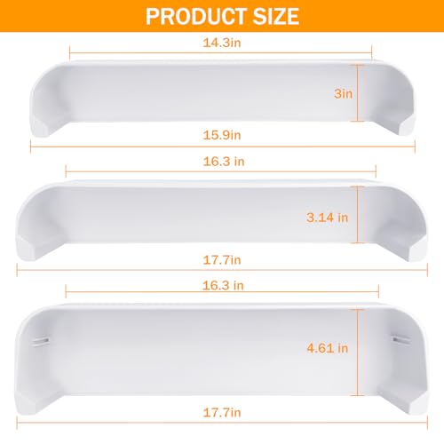 Genukraft 29325760166 RV Fridge Door Shelf Replacement Kit, Fit for Dometic DM2652 DM2852 RM Series Fridges 3 Pack White Freezer Upper Bottom Door Bin Snap-In Food Grade Replacement by Genukraft - Used condition - Image 3