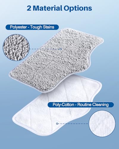 Image of LABIGO Steam Mop Replacement Pads - 6 Pack Machine Washable Microfiber Cloths, Reusable Carpet Cleaning Pads