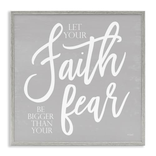 'Faith Bigger Than Your Fear Religious Script'| Framed Giclee Art