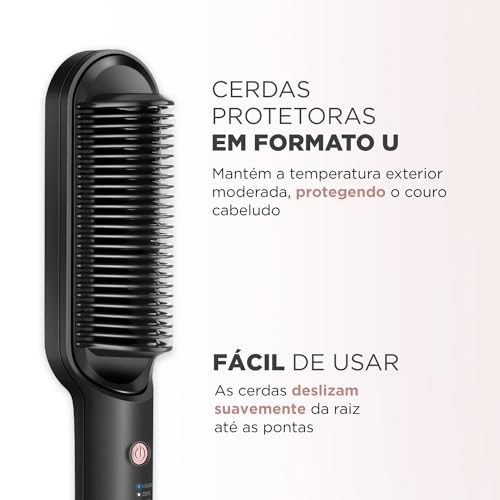 Escova Alisadora Black Rose Mondial 36W Bivolt