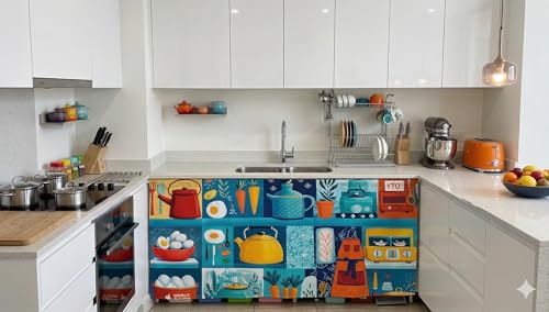 Image of Barebeauty Premium Printed Kitchen Sink Curtain | Kitchen Under Sink Curtain | Decorative Cabinet Cover | Washable & Dustproof | Modern Curtain (1, Design-10)