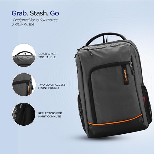 HARISSONS Python 15.6 Inch Gray Laptop Backpack Grey - Image 7