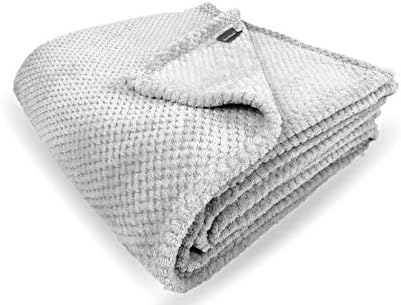 Bear & Panda Waffle Flannel Fleece Mink Throw - Sofa /Bedspread/ travel Blankets  Honeycomb Super Soft, light-weighted, Warm, Cosy Large Size Single, Double, King - Blush Pink, Single (127 x 152 cm)