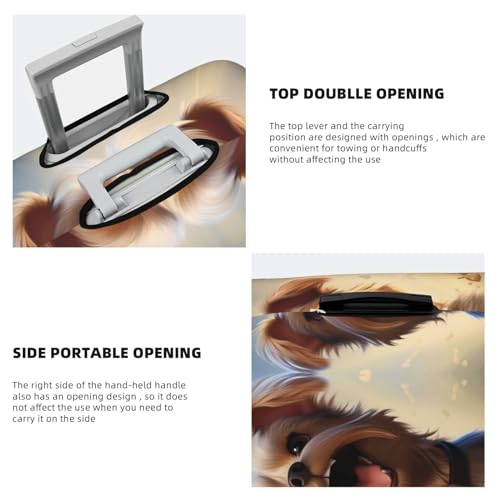 VOSERY Travel Luggage Cover - Cartoon Happy Cute Puppy Washable Suitcase Covers Protector Fits 18-32 Inch Luggage3