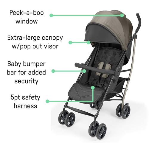Image of Ingenuity 3Dlite Jewel Convenience Stroller - Lightweight Folding Stroller with Car Seat Compatibility, Extra-Large Canopy & Storage