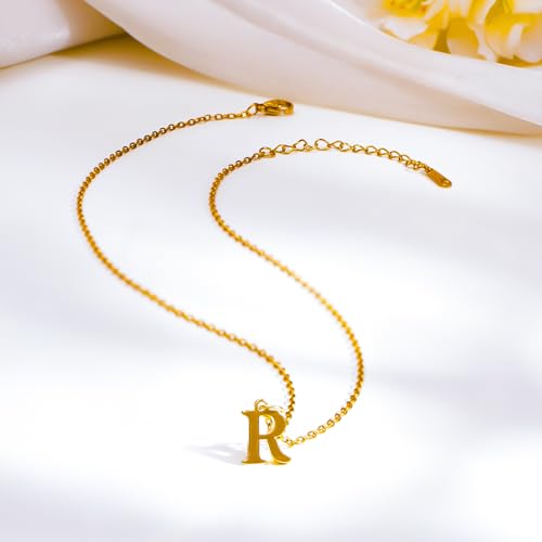 Image of Rubans Demi Fine Stainless Steel Alphabet Pendant CZ Gift for Women & Girls