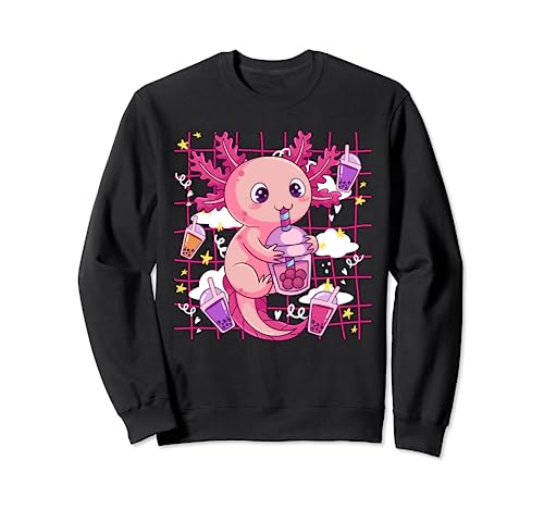 Cute Axolotl Bubble Tea Boba Milk Tea Lover Kids Teens Girls Felpa