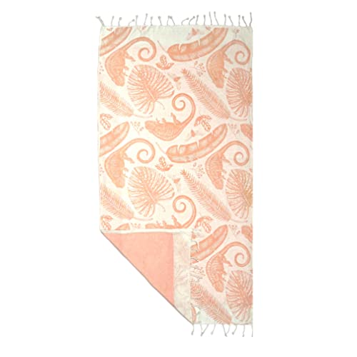 B&C fabrics Toalla Pareo de Playa 100% algodón, Reverso con Rizo Selva Rosa 90x170 cm