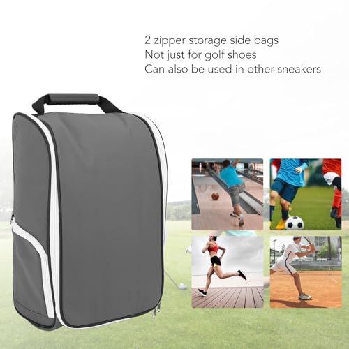 Bolsa para sapatos de golfe, couro PU resistente ao desgaste, portátil, porta-armazenamento para via