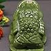 Jade Frog with Coin in Mouth, Feng Shui Jade Money Frog, Three-Legged Toad Statue Figurine Decoration, Attract Wealth and Good Luck (3.9 * 2.3 in)
